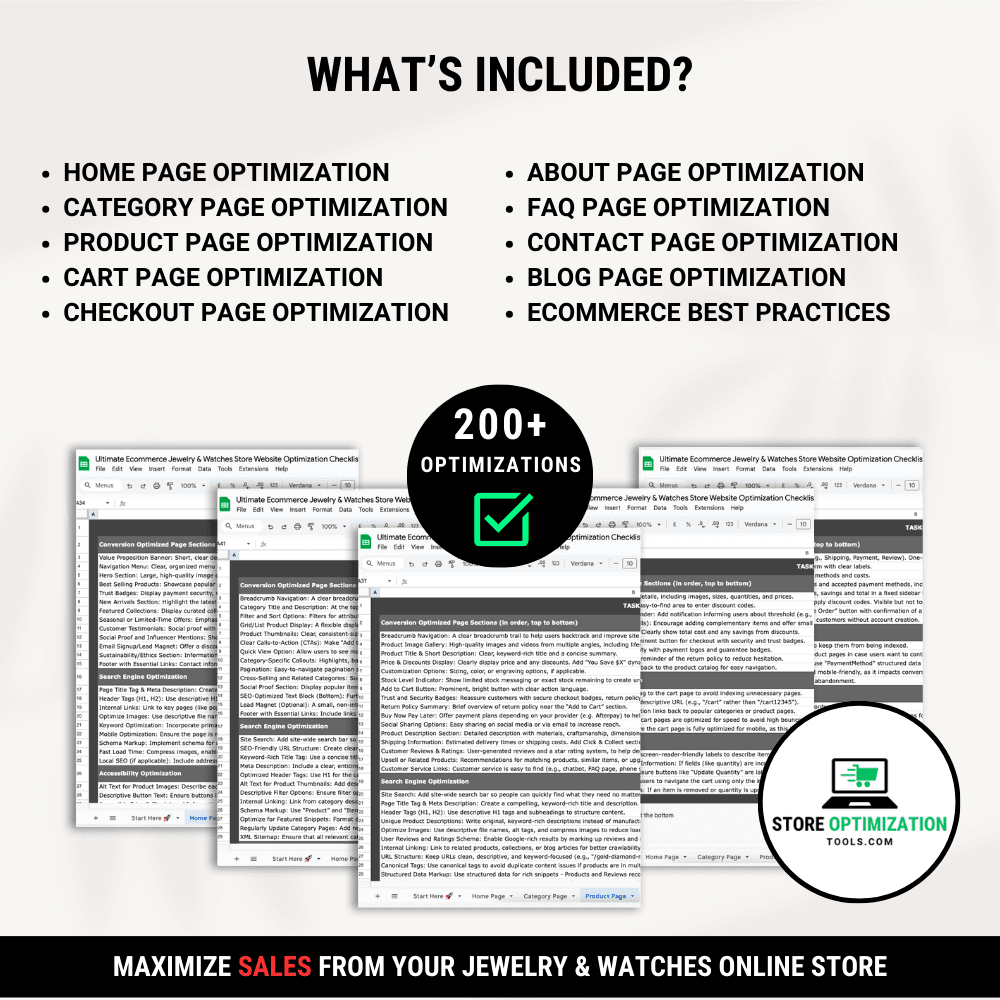 Ultimate Ecommerce Jewelry & Watches Store Website Optimization Checklist Secondary