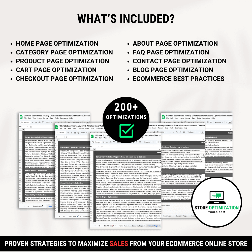 Ultimate Ecommerce Online Store Website Optimization Checklist B