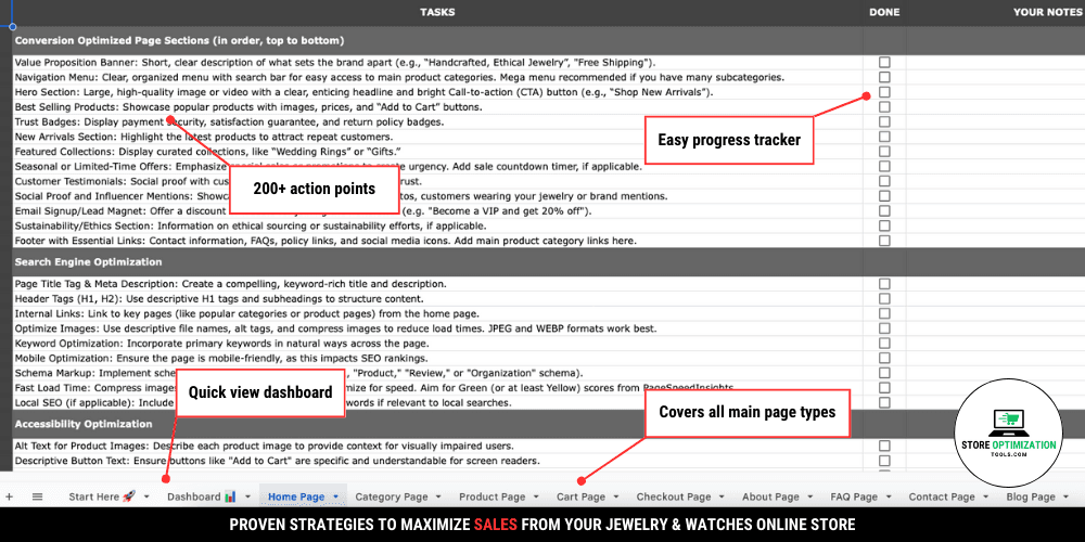 Ultimate Jewelry Ecommerce Store Website Optimization Checklist Preview